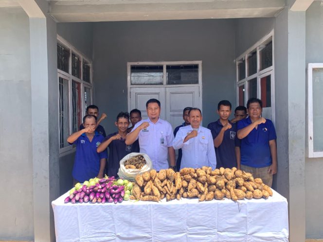 
 Dukung Ketahanan Pangan Nasional, Lapas Way Kanan Panen Raya Mantang dan Terong Ungu