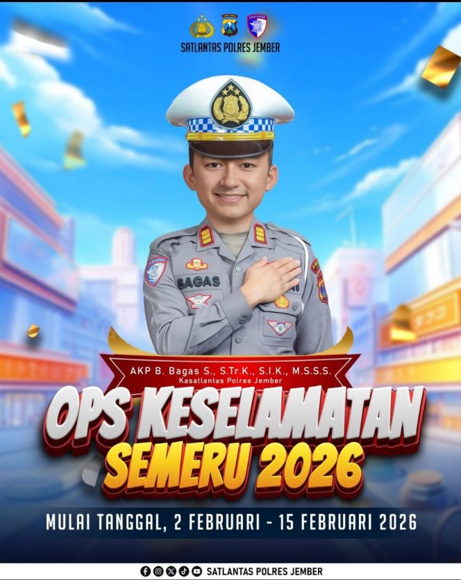 
 Satlantas Polres Jember Gelar Operasi Keselamatan Semeru 2026 Selama 14 Hari