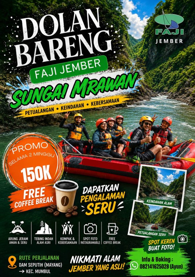 
 Jember Wisata Sungai Mrawan Buka Open Trip, Ajak Masyarakat Nikmati Keindahan Alam dan Sensasi Arung Jeram