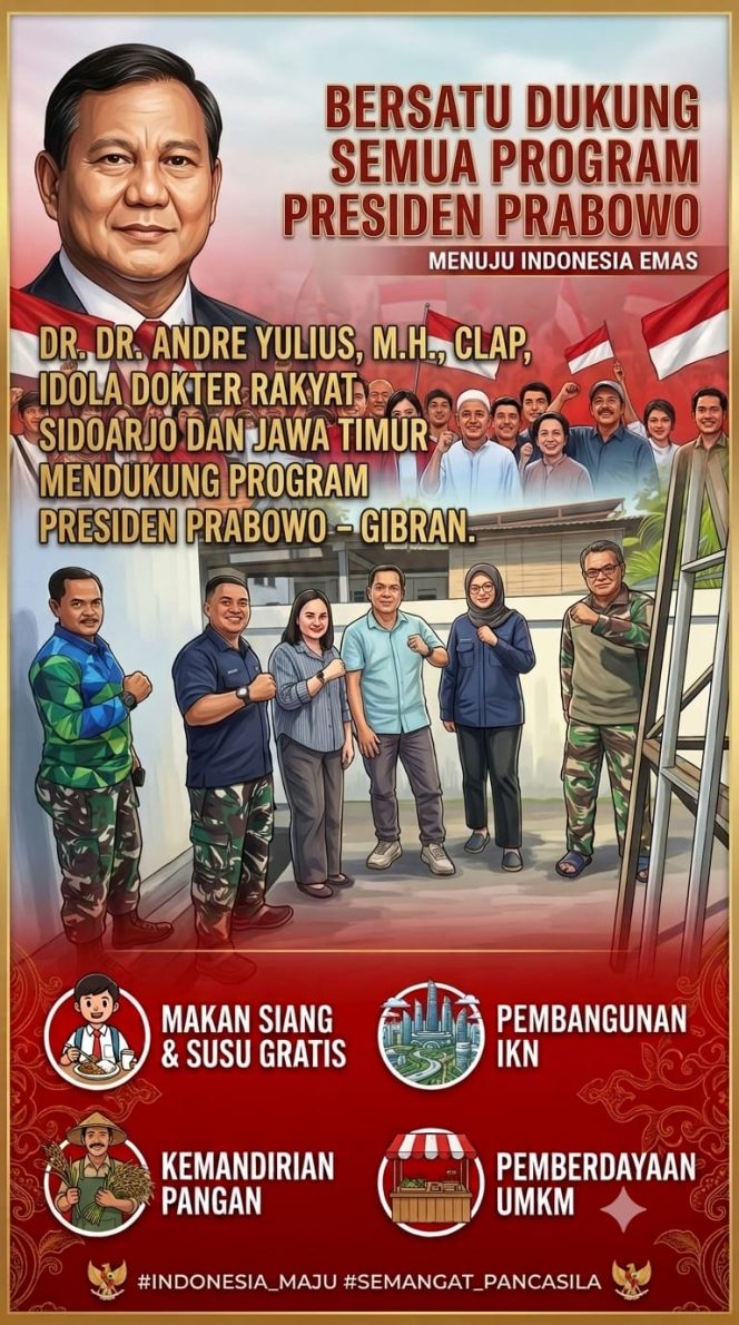 
 Dr. dr. Andre Yulius Serukan Dukungan untuk Program Presiden Prabowo: Sukseskan MBG, Benahi Sistem, dan Perkuat Pemberantasan Korupsi Demi Masa Depan Bangsa