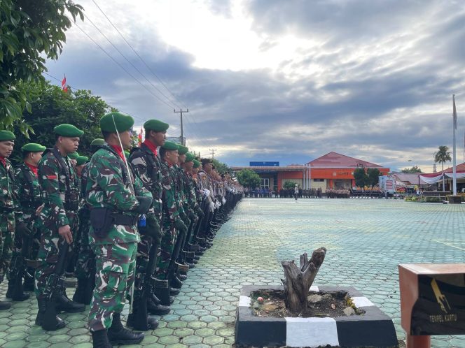 
 Sinergi TNI-Polri, Kodim 0423/BU Hadiri Upacara HUT ke-80 Bhayangkara