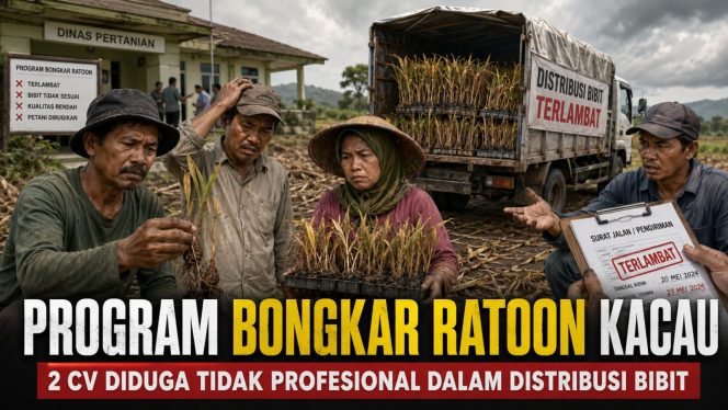 
 Program Bongkar Ratoon Diduga Amburadul, Dinas Pertanian Dinilai Gagal Awasi Distribusi Bibit