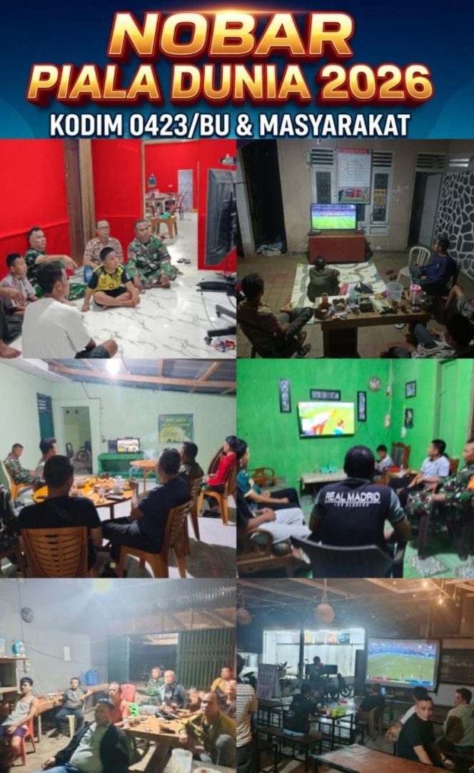 
 Kodim 0423/Bengkulu Utara Gelar Nobar Kebangsaan Piala Dunia 2026 di Seluruh Jajaran Koramil